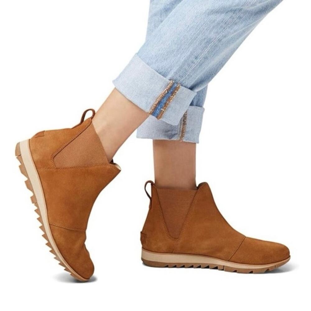 Sorel Harlow Tan Suede Slip-On Chelsea Boot, 9.5